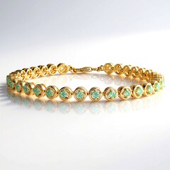 Bracciale in argento con Smeraldo Russo (Adela Silber)