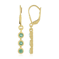 Boucles d'oreilles en argent et Emeraude de Russie