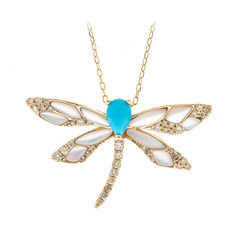 Collar en oro con Turquesa de Arizona (CIRARI)