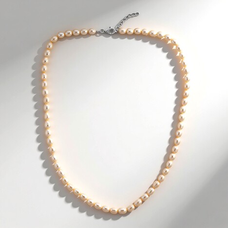Collana in argento con Perla d'Acqua Dolce Bianca (TPC)