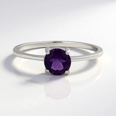 Anello in argento con Ametista Zambiana