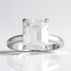 Anello in argento con Topazio Bianco