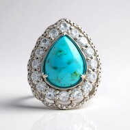 Bague en argent et Turquoise bleue de Mohavie (Faszination Türkis)