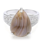 Anello in argento con Agata Botswana