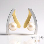 Boucles d'oreilles en argent et Perle d'Akoya (TPC)