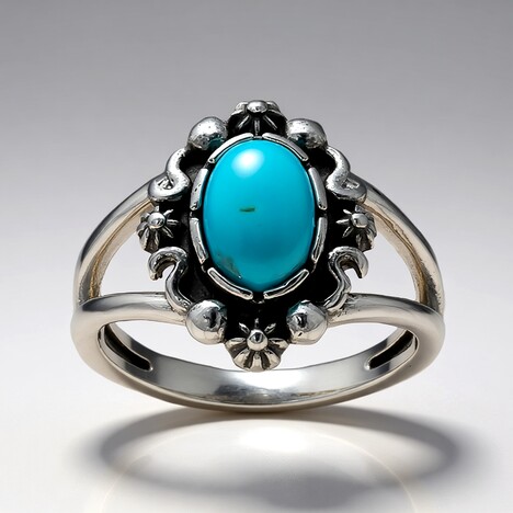 Anello in argento con Turchese Kingman (Desert Chic)