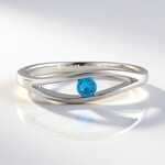 Anello in argento con Apatite Blu Neon