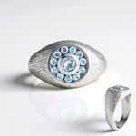 Anello in argento con Acquamarina Brasiliana