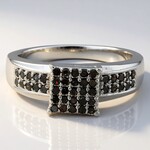 Anello placcato in platino con Diamante Fancy