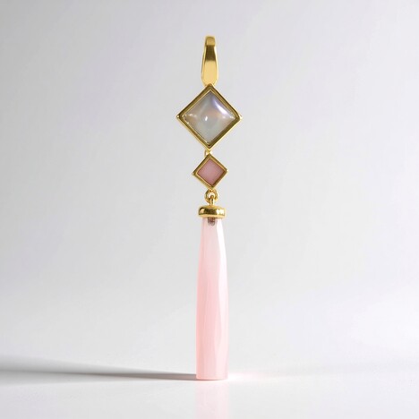 Ciondolo in argento con Calcedonio Rosa (KM by Juwelo)