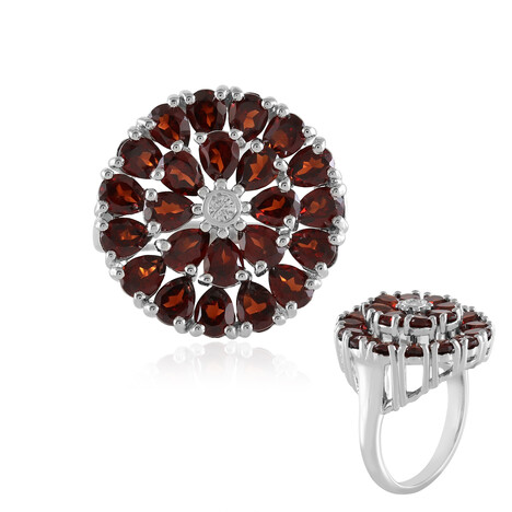 Mosambik-Granat-Silberring