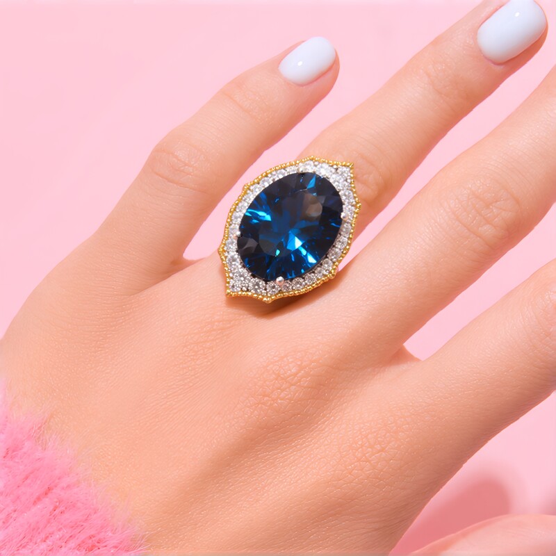 Anello in argento con Topazio Blu Londra (Gems en Vogue)