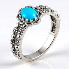 Anello in argento con Turchese Sleeping Beauty (Desert Chic)