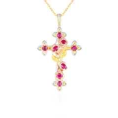 Burmese Ruby Silver Necklace (Gems en Vogue)