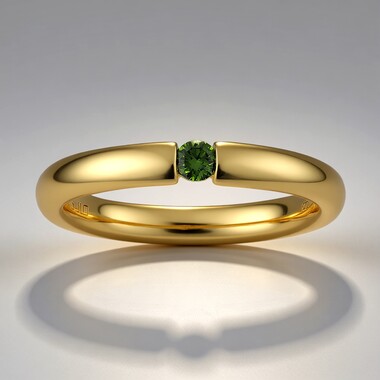 Anillo en oro con Diamante verde VS1 (Annette)