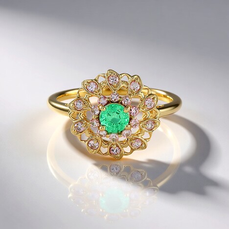 Anello in oro con Smeraldo Russo