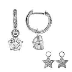 Weißer Topas-Silberohrringe