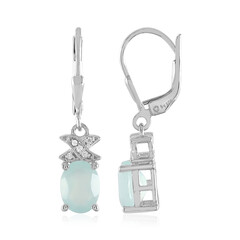 Pendientes en plata con Calcedonia agua