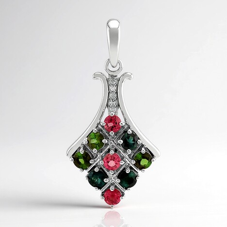 Ciondolo in argento con Tormalina Rosa Brasiliana (Pallanova)