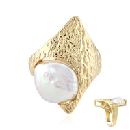 Anello in argento con Perla d'Acqua Dolce Bianca (TPC)