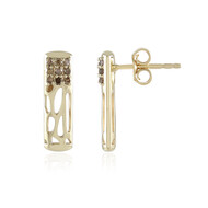 I2 Champagner-Diamant-Goldohrringe (Ornaments by de Melo)
