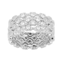 Zilveren ring met zirkonen