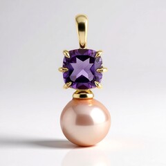 Ciondolo in argento con Perla Ming Porpora