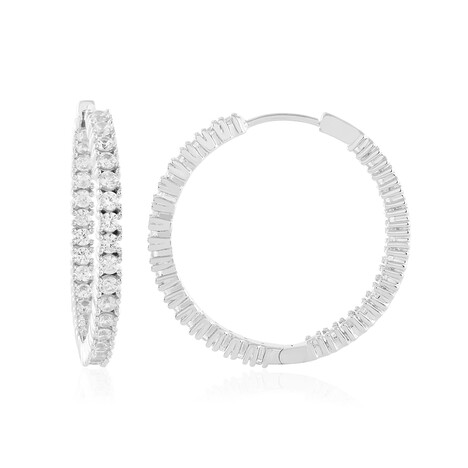 Zilveren oorbellen met zirkonen