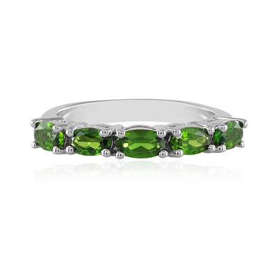 Anello in argento con Diopside Russo