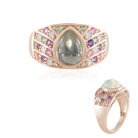 Anello in argento con Pietra di Luna Verde (KM by Juwelo)