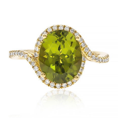Anillo en oro con Peridoto de Dashihe