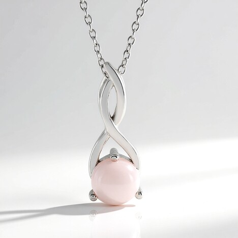 Collana in argento con Quarzo Rosa