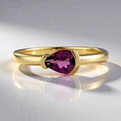 Bague en argent et Grenat magenta