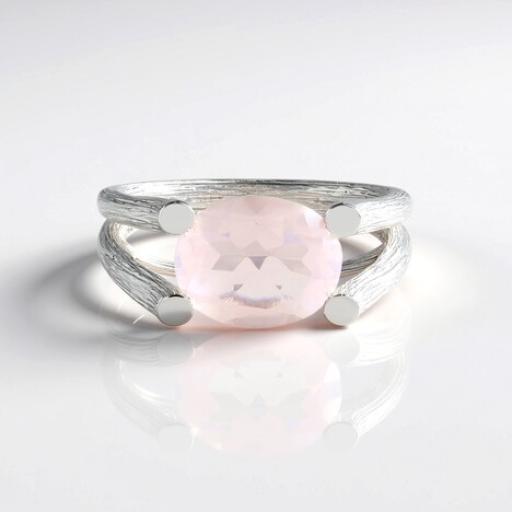 Anello in argento con Quarzo Rosa (de Melo Essence)