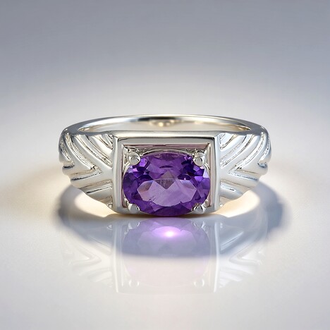 Anello in argento con Ametista Uruguay