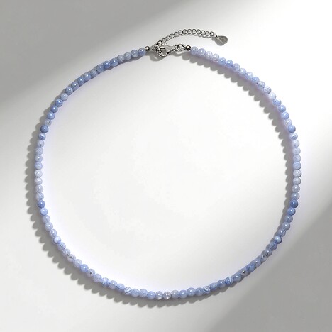 Collana in argento con Calcedonio Blu