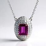 Collana in argento con Fluorite Rosa (Gems en Vogue)