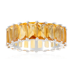 Zilveren ring met citrienstenen