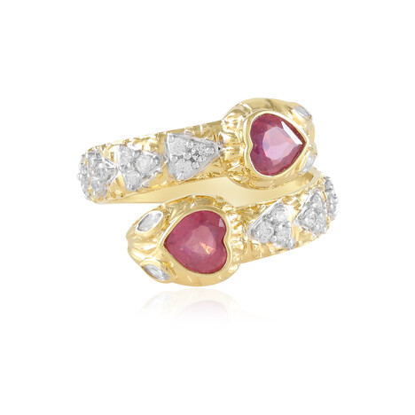 Pinkfarbener Madagaskar-Saphir-Silberring