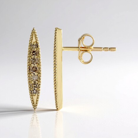 Orecchini in oro con Diamante Champagne I2 (de Melo Gold)