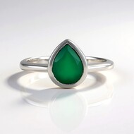 Grüner Onyx-Silberring