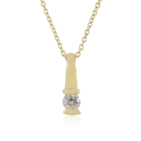 Zilveren halsketting met een I2 Bruine Diamant