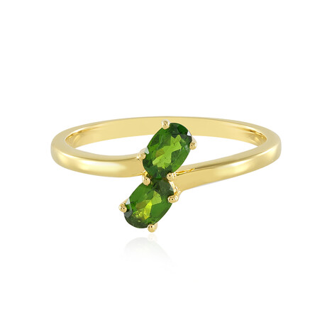 Anello in argento con Diopside Russo