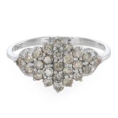 Anello placcato in platino con Diamante Cioccolato