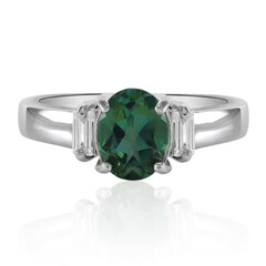 Anillo en plata con Topacio verde mariposa