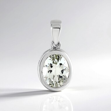Colgante en plata con Amatista verde