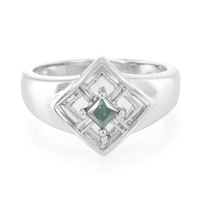 Anello placcato in platino con Diamante Fancy