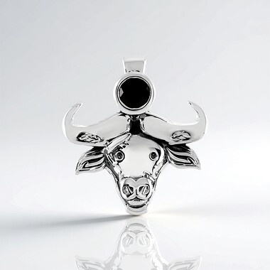 Zilveren hanger met een zwarte onyx