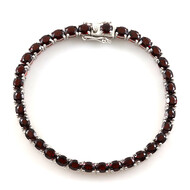Mosambik-Granat-Silberarmband