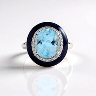 Anello in argento con Topazio Blu Svizzero